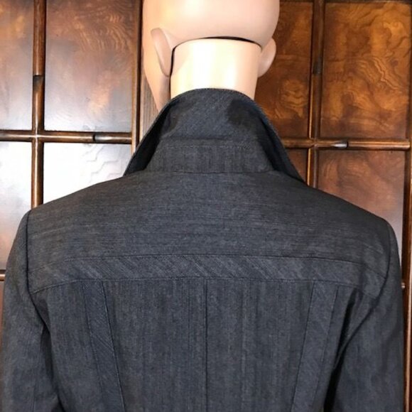 NWOT Nine West Indigo Cannes Tailored Variegated Peplum Double Breasted Jacket - Picture 9 of 16